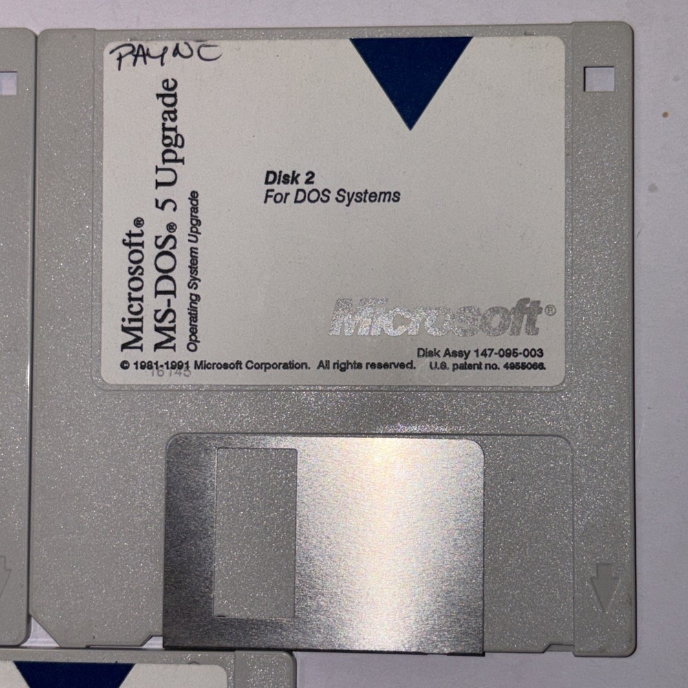 Microsoft MS-DOS 5 Upgrade 3 Floppy Disk Set 1991
