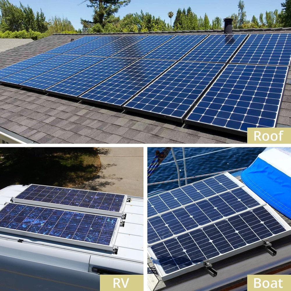 6Pcs Solar Panel Mounting Brackets, Aluminium 7.87" Solar Panel Mounting Rail &