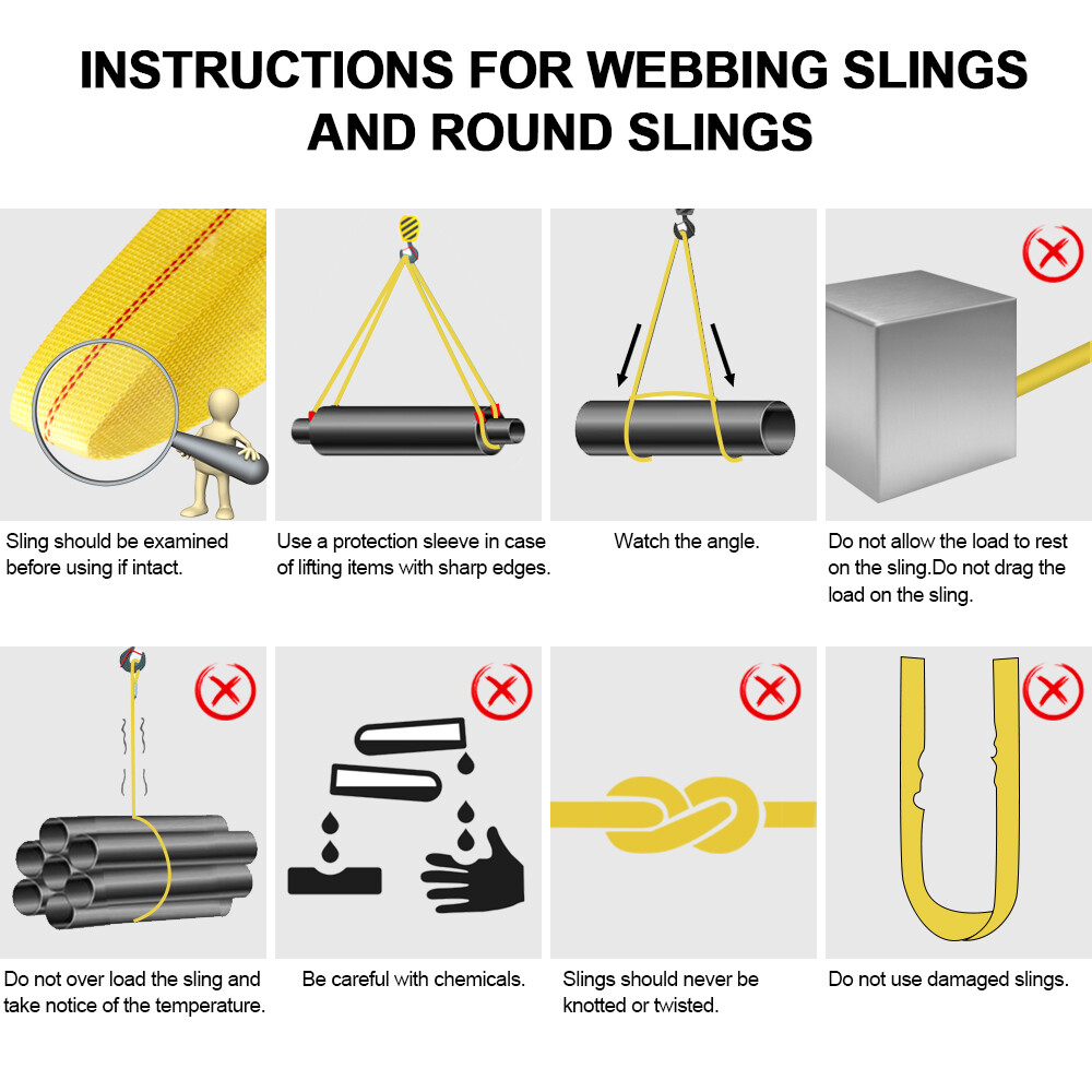 2x Heavy Duty 6' x 2" Nylon Flat Lifting Sling Strap Eye & Eye Polyester Webbing