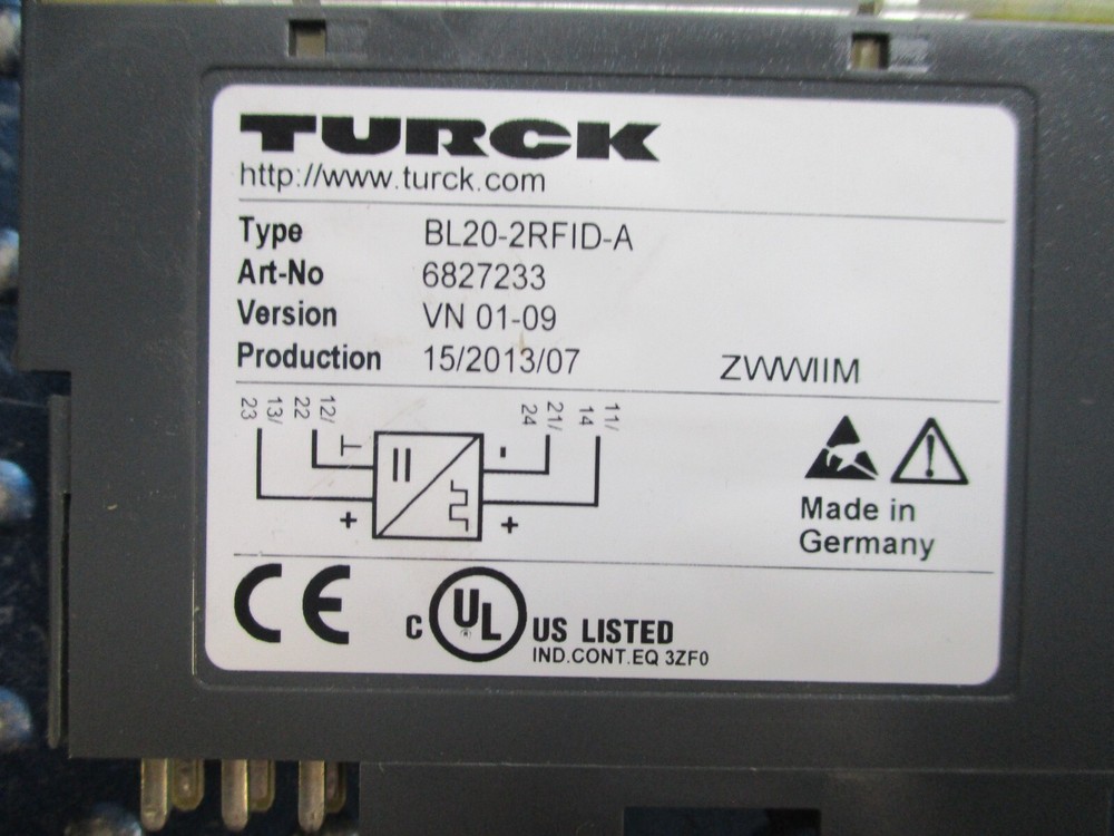 TURCK INTERFACE MODULE 6827233 BL20-2RFID-A