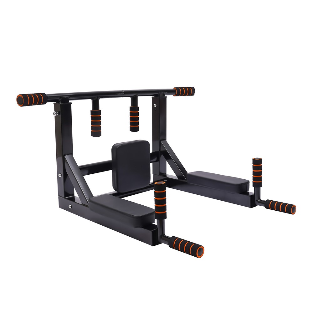 Pull Up Bar Raise Dip Station Vertical Knee Exercise Equipment Home Wall-Mount