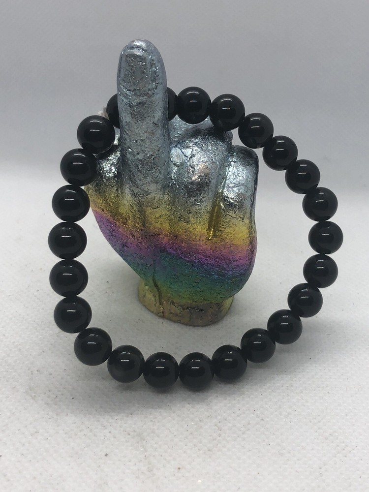 Stretch beaded 8mm bracelet  Rainbow Obsidian