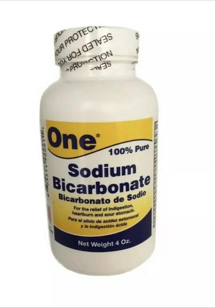 Sodium Bicarbonate /Bicarbonato de sodio, One 4oz. Sealed Jar.