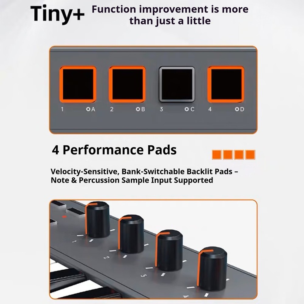 NEW midiplus TINY+mini USB MIDI keyboard Controller 32-Key USA