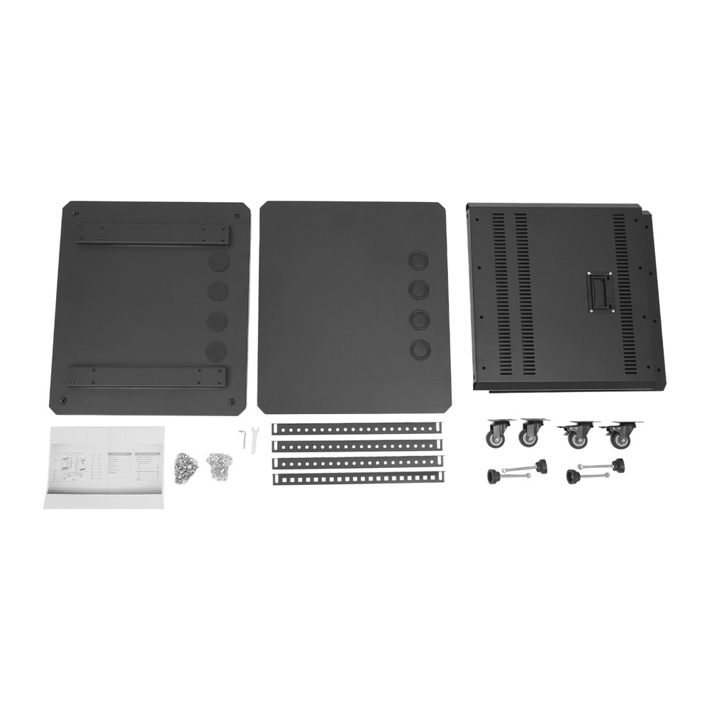 Black Server Rack Open Cabinet 9u Network & Stereo Rack With Caster Wheels