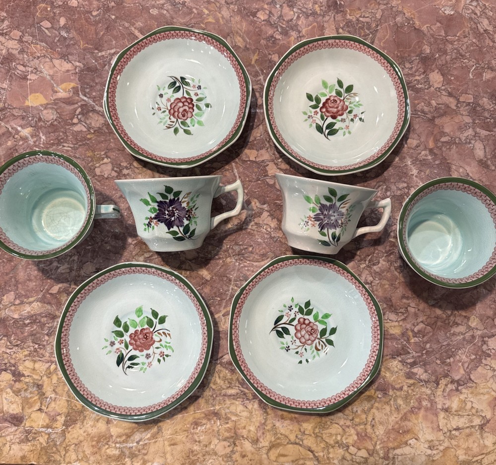 Adams England Calyx Ware Mandalay Pattern Hand Painted Complete 20-pc Set