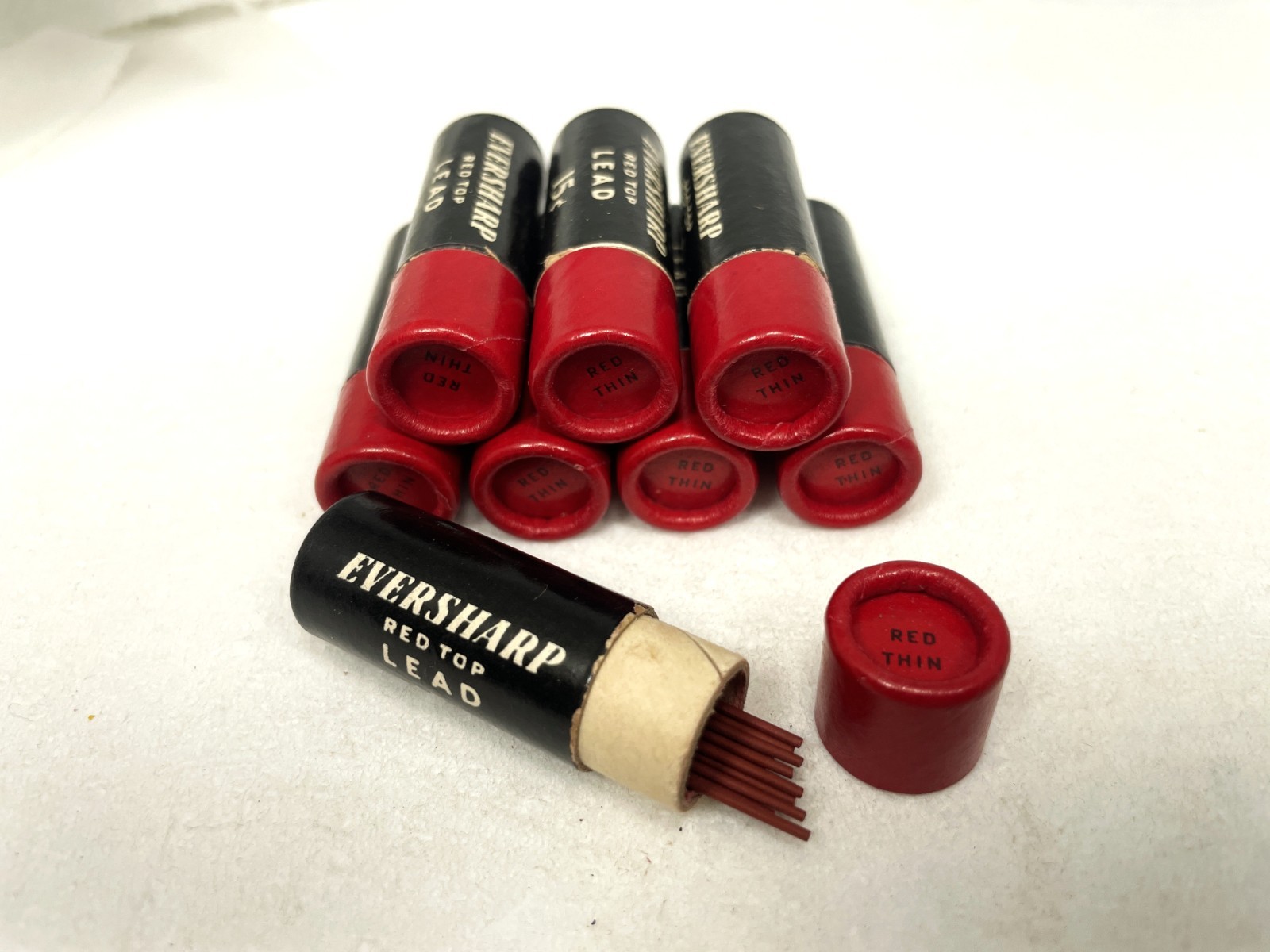nos EVERSHARP Pencil Leads ~ RED THIN ~ 12 pcs - 0.036" / 0.9 mm ~ $5 ship/+Free
