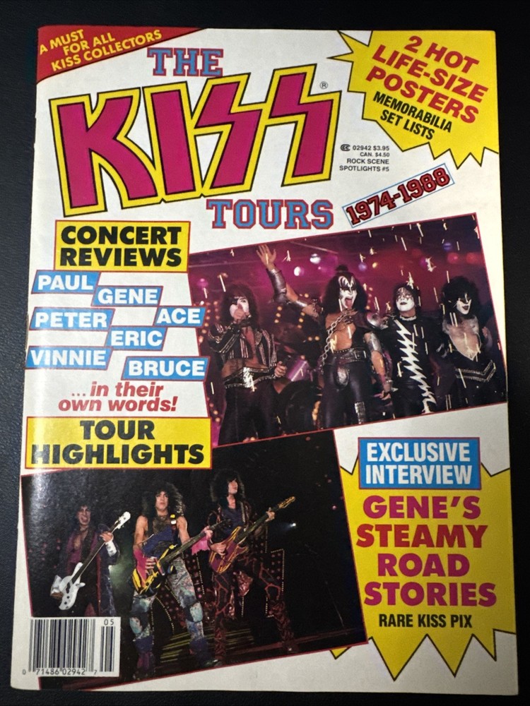 1988 The Kiss Tours 74-88 Magazine ( Complete W/Posters )