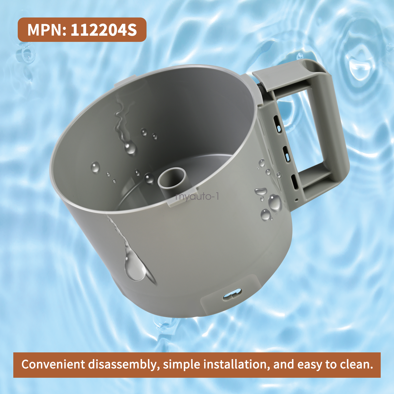 112204S Food Processor Gray Bowl 3 Quart compatible with Robot Coupe R2 3L Gb