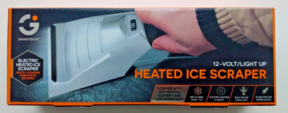 SMARTGEAR Light-Up Heated Ice Scraper 12V - 15ft Cord - Squeegee Function