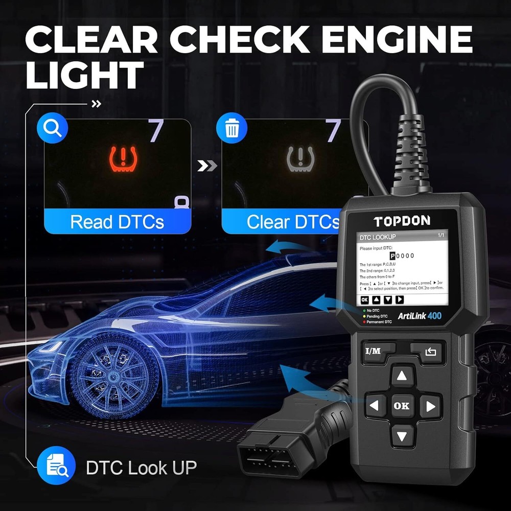 ArtiLink400 OBD2 Scanner Solve Generic & Manufacturer-specific Trouble Codes