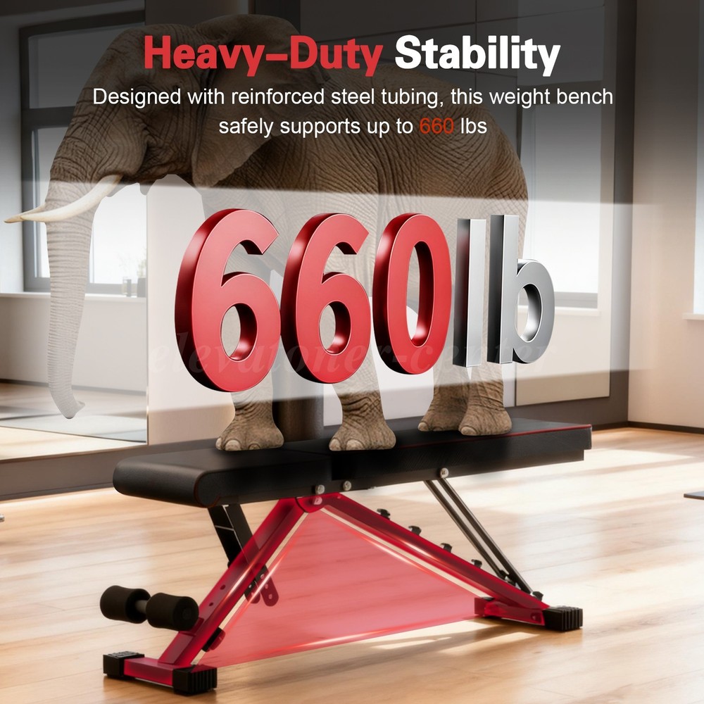 Multifunctional Adjustable Dumbbell Bench, 660LBS Foldable Weight Bench for Gym