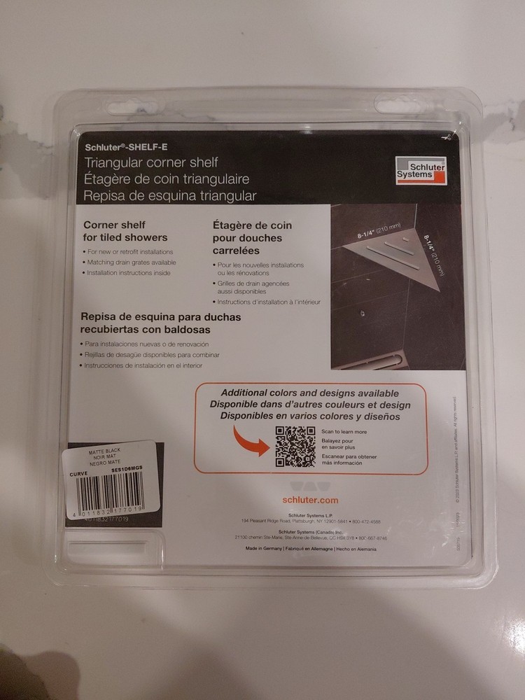 Schluter SHELF-E - Triangular Curve Design - Matte Black - SES1D6MGS