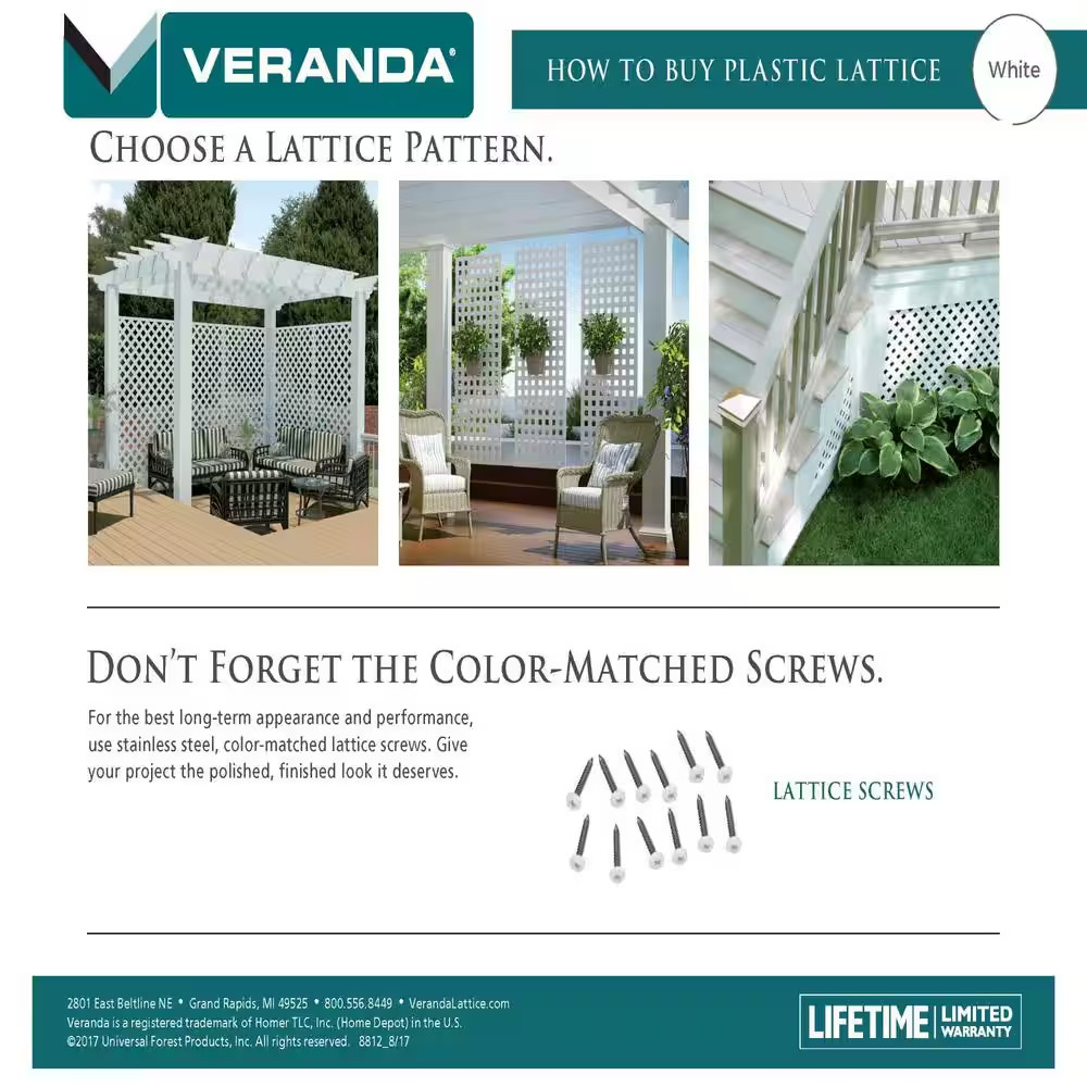 8 Ft. White Vinyl Lattice Divider