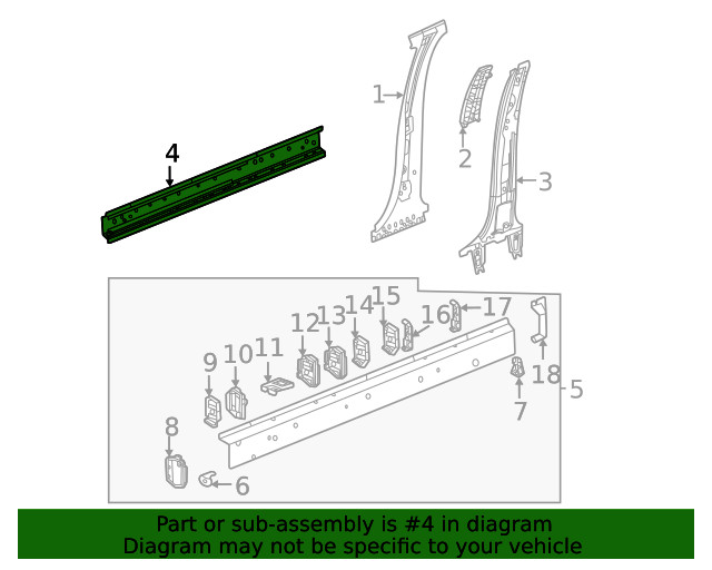 Genuine GM Driver Side Rocker Outer Panel Reinforcement 84607729
