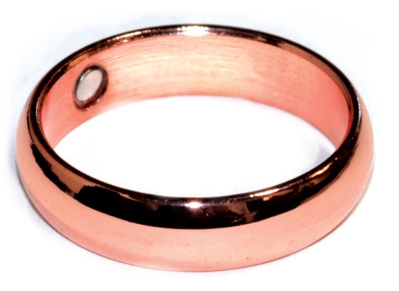 Copper Magnetic Ring Solid Band 1/4" (Choose Ring Size)