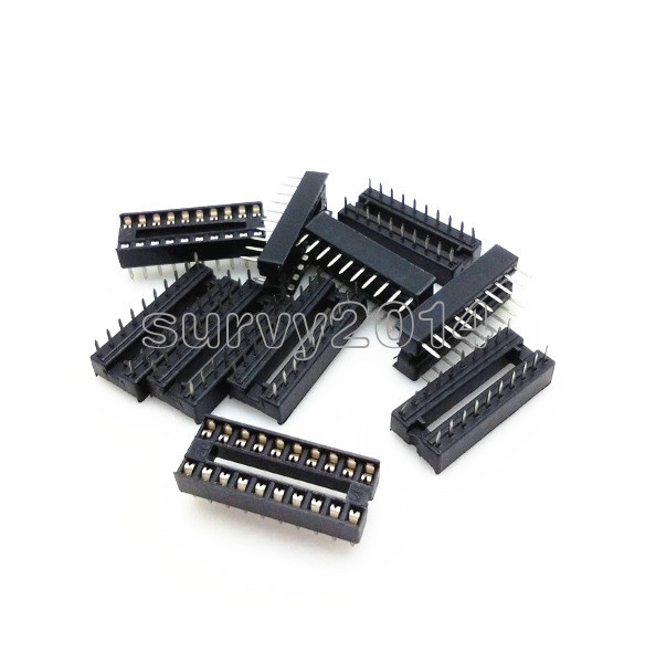 20PCS 20pin DIP IC Socket Adaptor Solder Type Socket Pitch Dual Wipe Contact