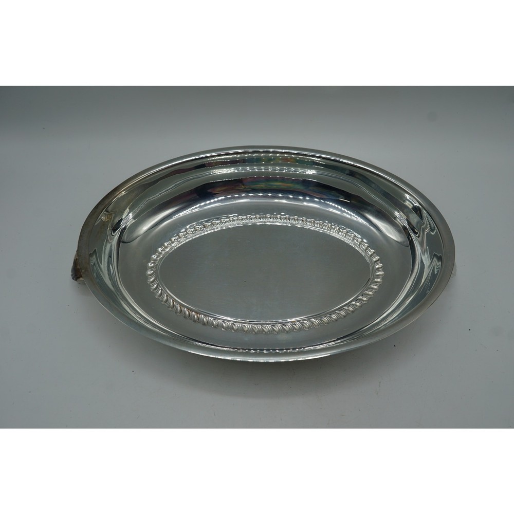 Handled Oval Serving Bowl Silver Plate