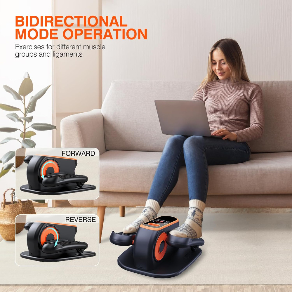 Under Desk Elliptical Machine, Electric Leg Exerciser While Sitting for Seniors,