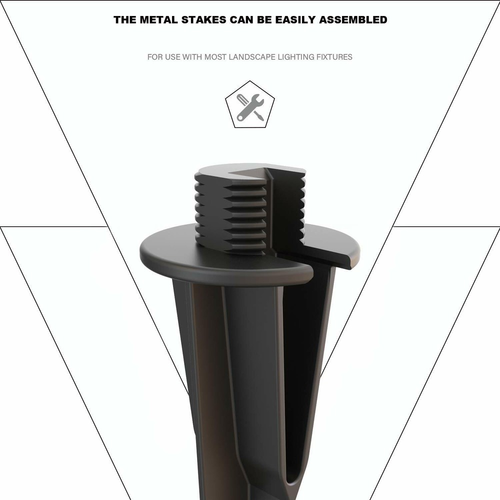 GOODSMANN Sturdy Solid Ground Spike Path/Spot/Floodlight Replacement Stake 2 PCS