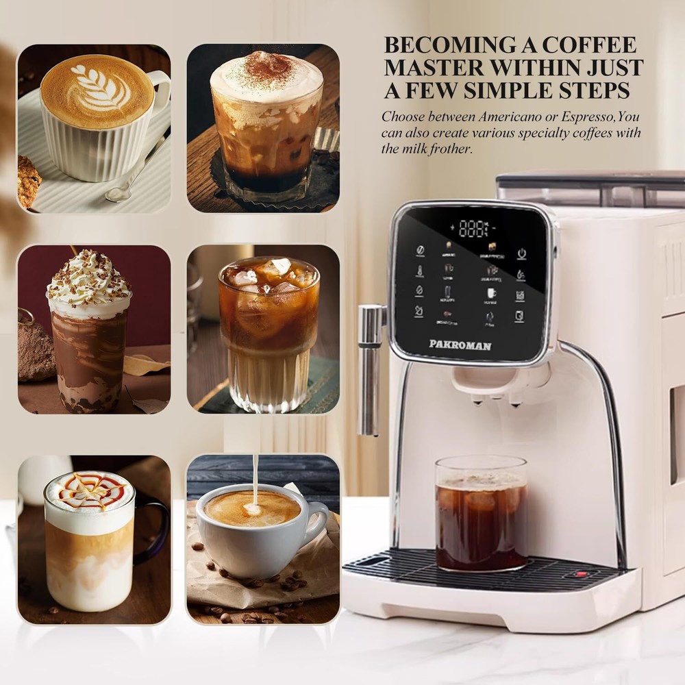 Super Automatic Espresso Machine with Grinder - Espresso Maker with Steam wand*