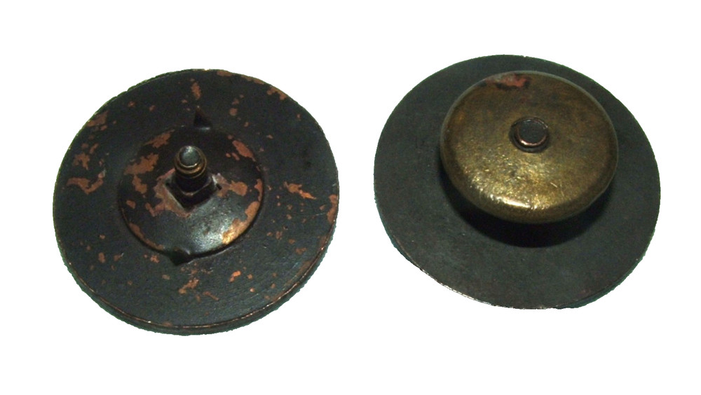 WWI EM Collar Disc Set, Quartermaster Dept & Script USNA, Only One Nut (B)