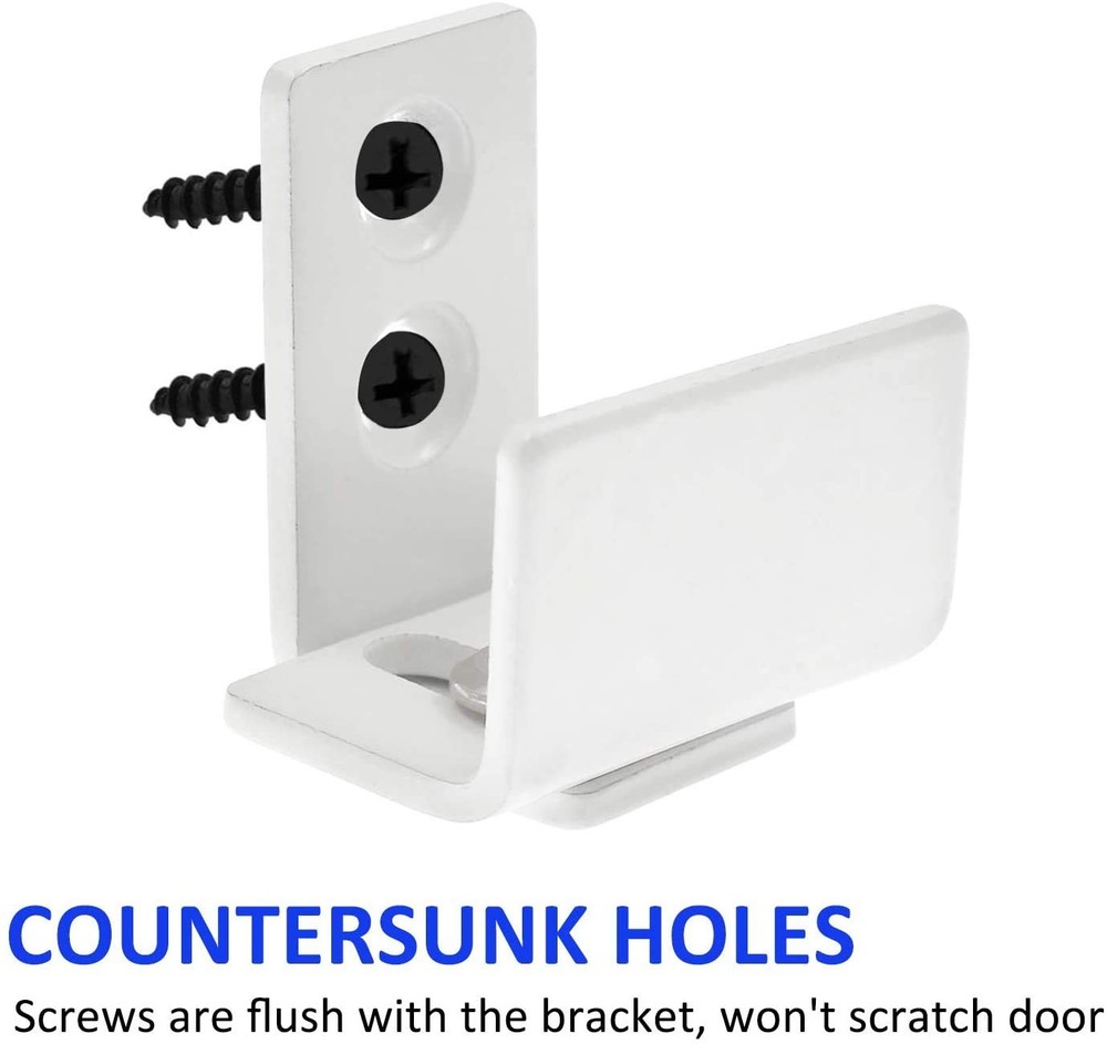 BokWin White Barn Door Guide - Adjustable Wall Mounted - Works on