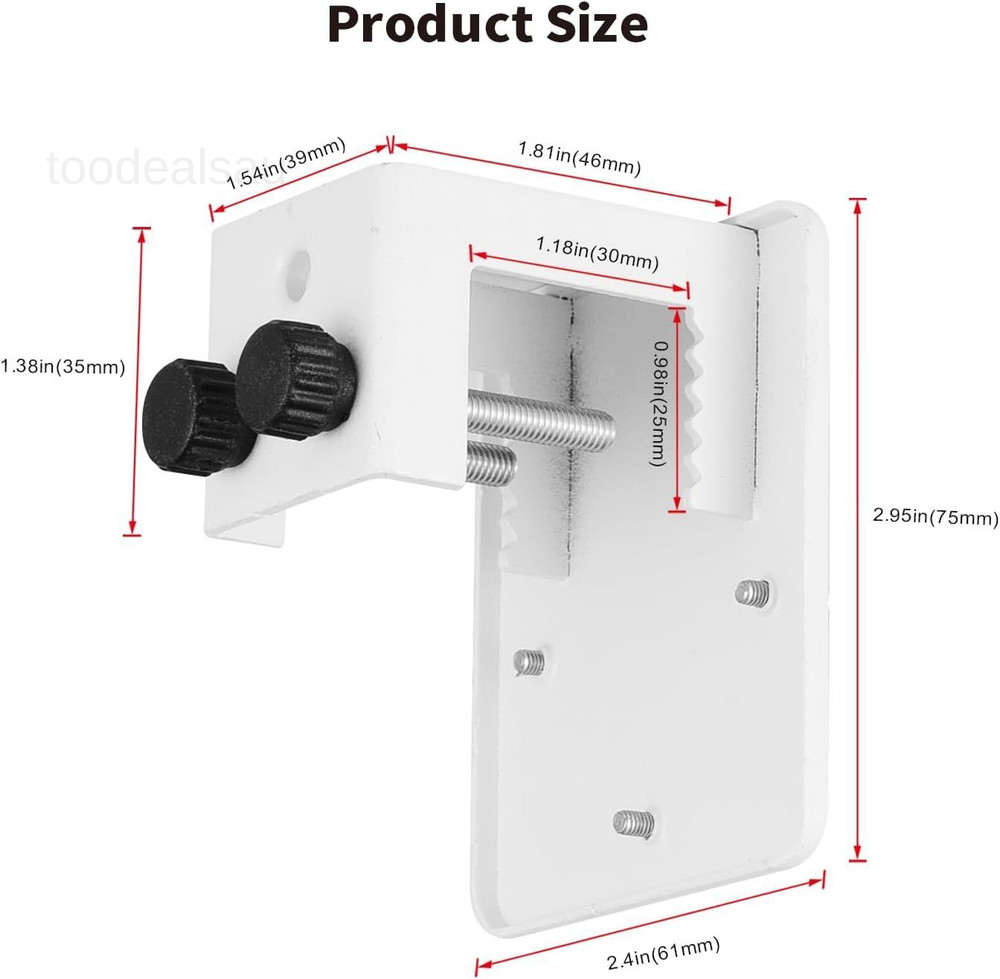 1-Pack, White - Gutter Mount Bracket Compatible with Eufy Security SoloCam S340.