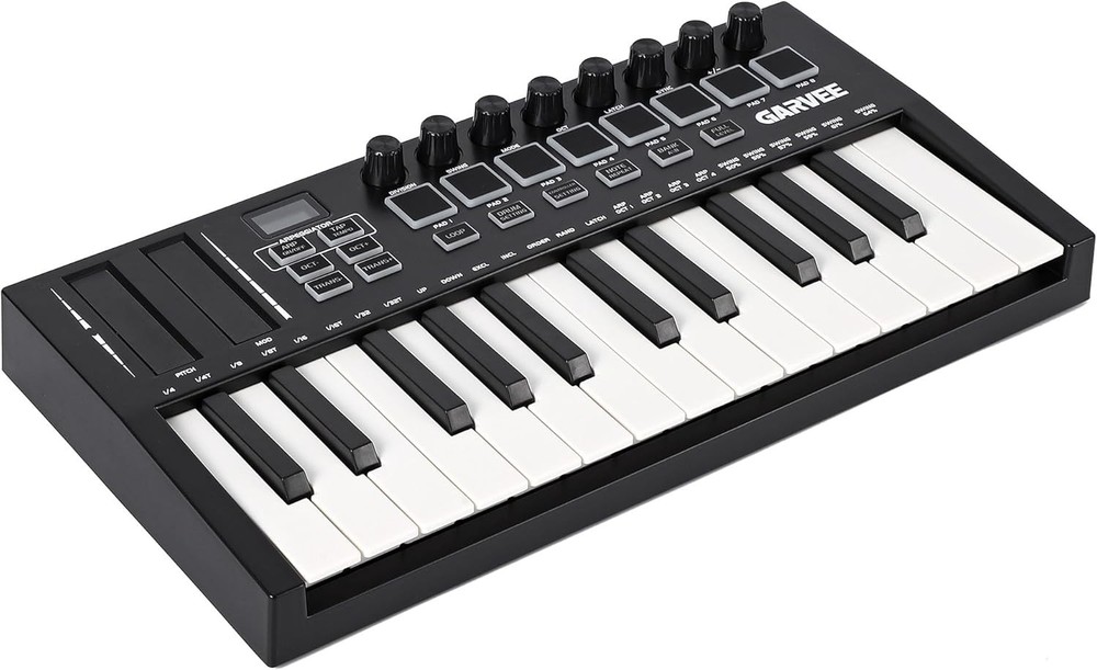 25-Key MIDI Keyboard Controller,USB/DAW Keyboard with 8 Drum Pads,8 Knobs New