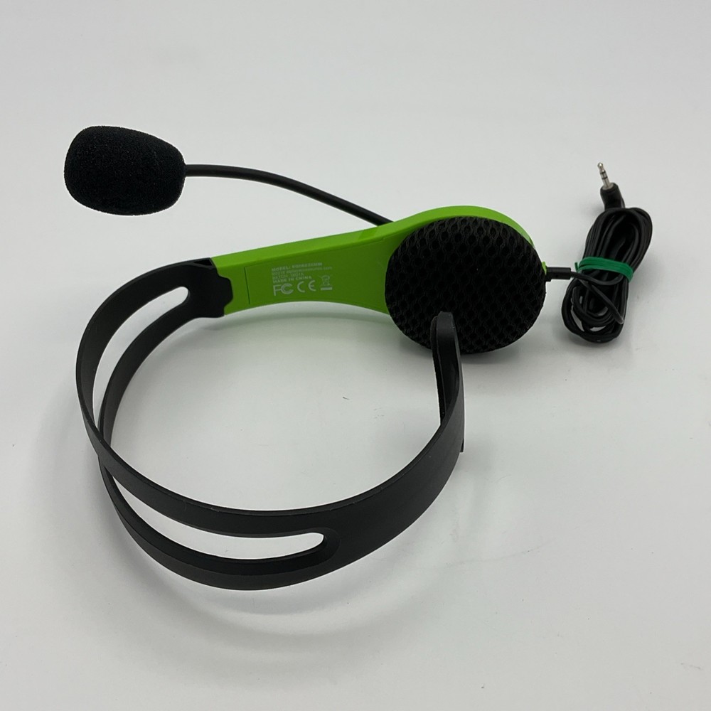 Xbox 360 Adjustable Green Gaming Headset With Microphone Inline Cont. Not Tested