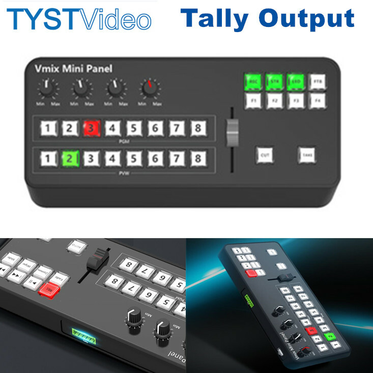 TYST Vmix Mini Panel Switcher Control MIDI2.0 8-Channel Video USB Tally Output