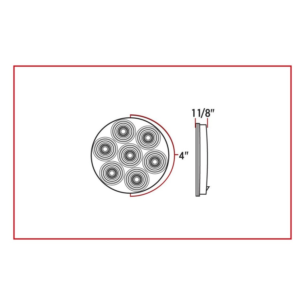 4″ Amber Turn & Marker Round LED Light – 8 Diodes