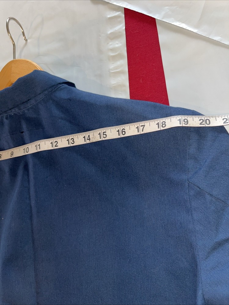 Red Kap BLUE LAB COAT Men Size 46 Regular Button Front Collared Long Sleeve USA