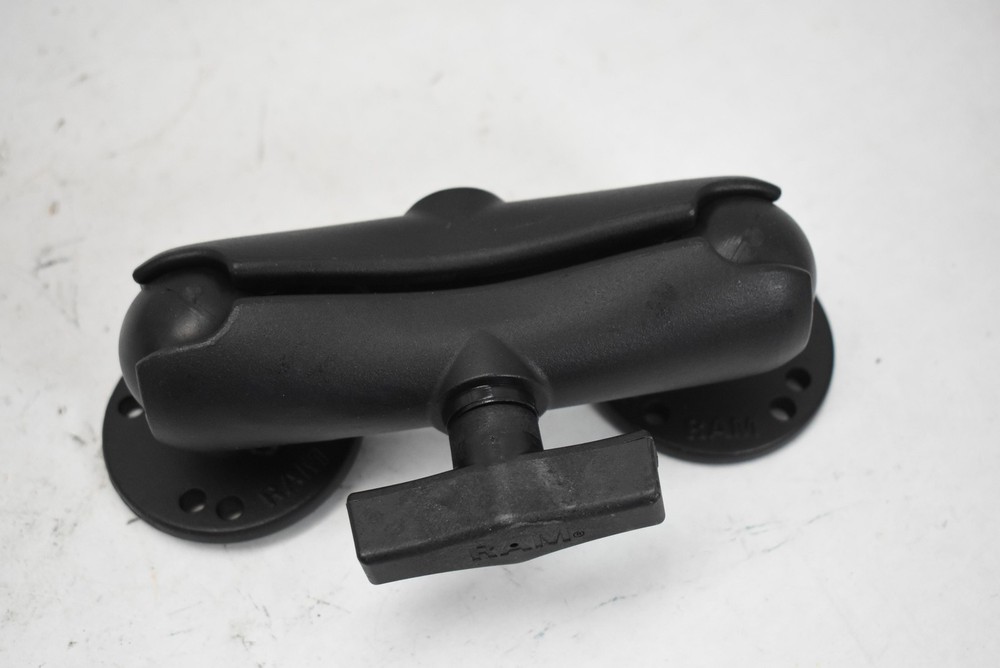 RAM Mount AN17018-1 Double Socket Arm with Round Base Kit Black Universal Mount