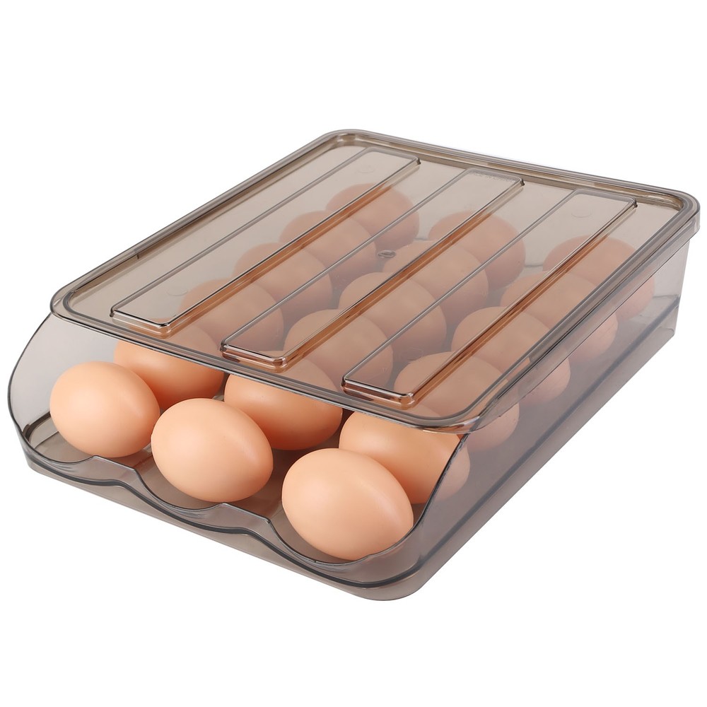 36 Eggs Storage Box Automatic Rolling Egg Container Egg Dispenser Removable Lid