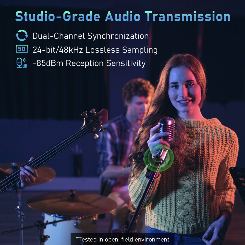 JOYO 2.4GHz Wireless Microphone System 4 Channel Transmitter & Receiver Dynamic