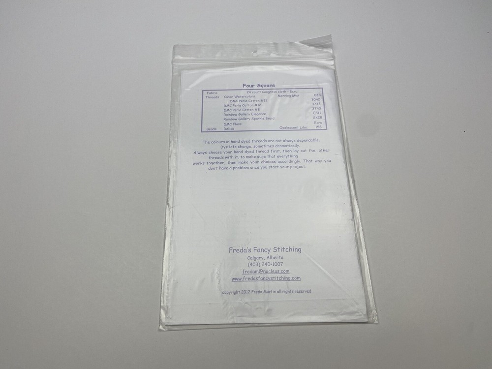 Freda’s Fancy Stitching Four Square Needlepoint Pattern 7P