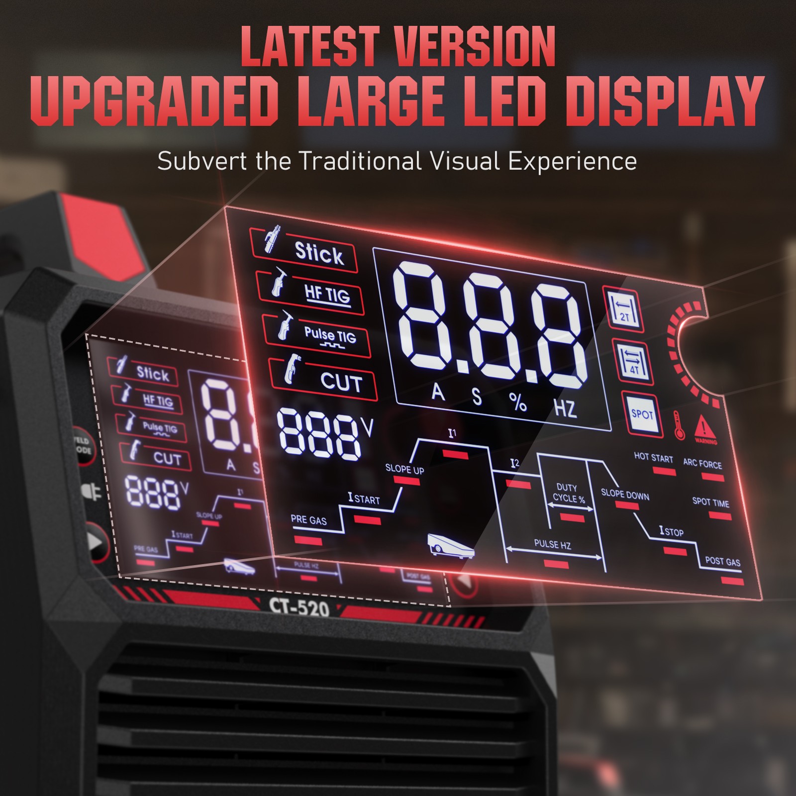 5-in-1 200A TIG/Stick & 50A Plasma Cutter, HF TIG/Pulse/Spot, Dual Voltage