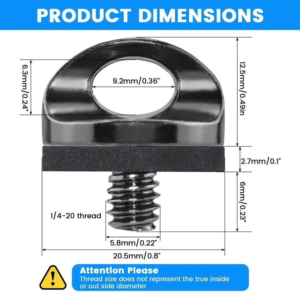 1/4" Camera Neck Strap Screw Holder, SDTC Tech 2 Pack 1/4", neck strap screw