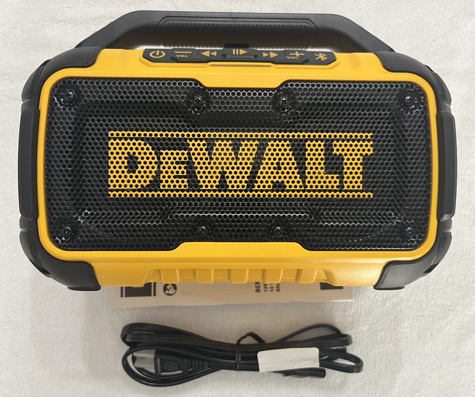 New Dewalt DCR010 12V/20V Max Bluetooth Speaker Cordless, AC Corded USB Port