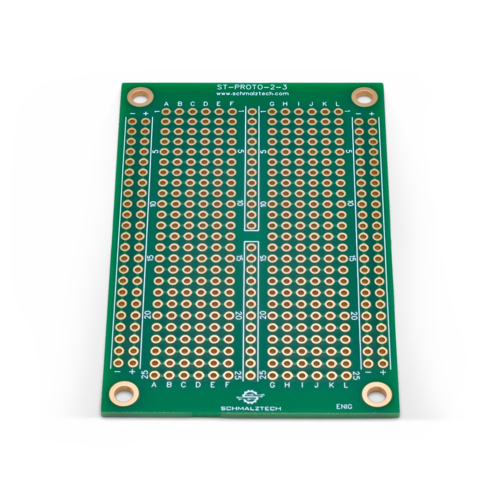 Premium 2" x 3" Protoboard PCB, ENIG Prototyping PCB, ST-PROTO-2-3