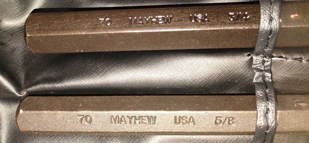 MAYHEW TOOLS : (1) 7 Pc chisel set, and (1) Star Drill (912-1)