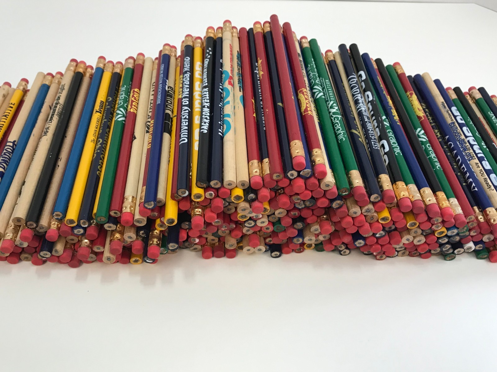 500 Lot Misprint Pencils with Rubber Eraser #2 Lead, School, Home, Office Lot