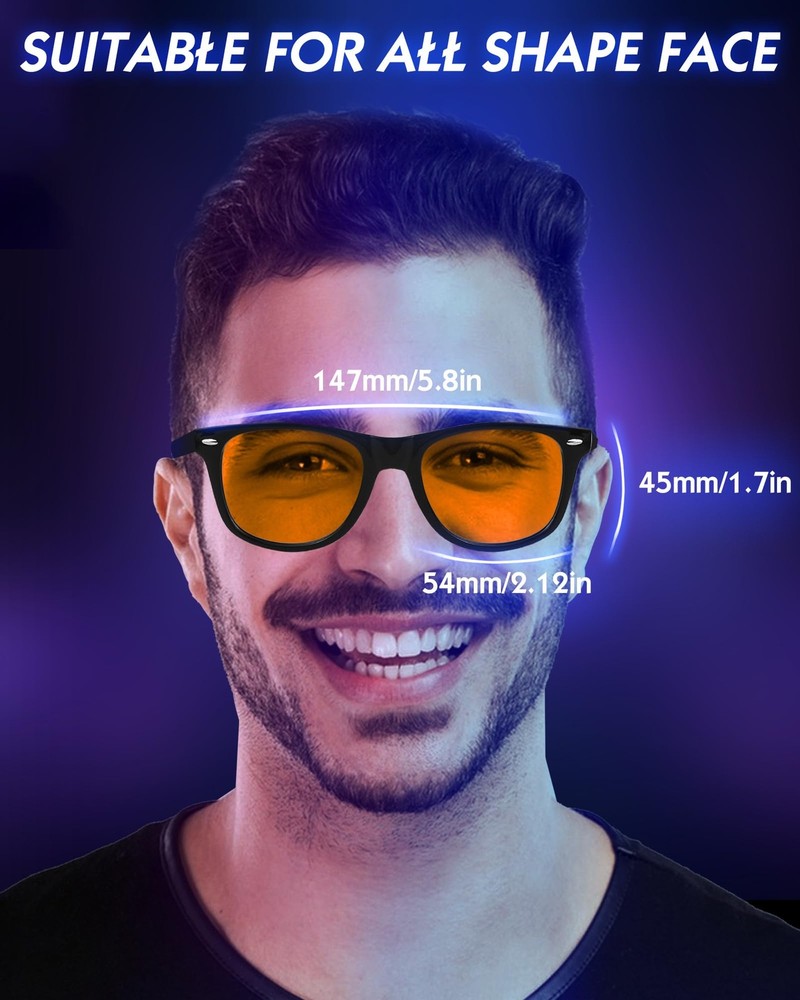 HMTIY Blue Light Blocking Glasses For Gaming - Premium Computer Medium, Black