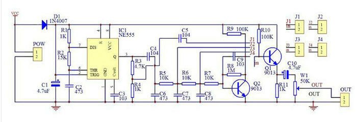 Multi-Channel NE555 Waveform Generator Module Sine Triangle Square Wave DIY kit