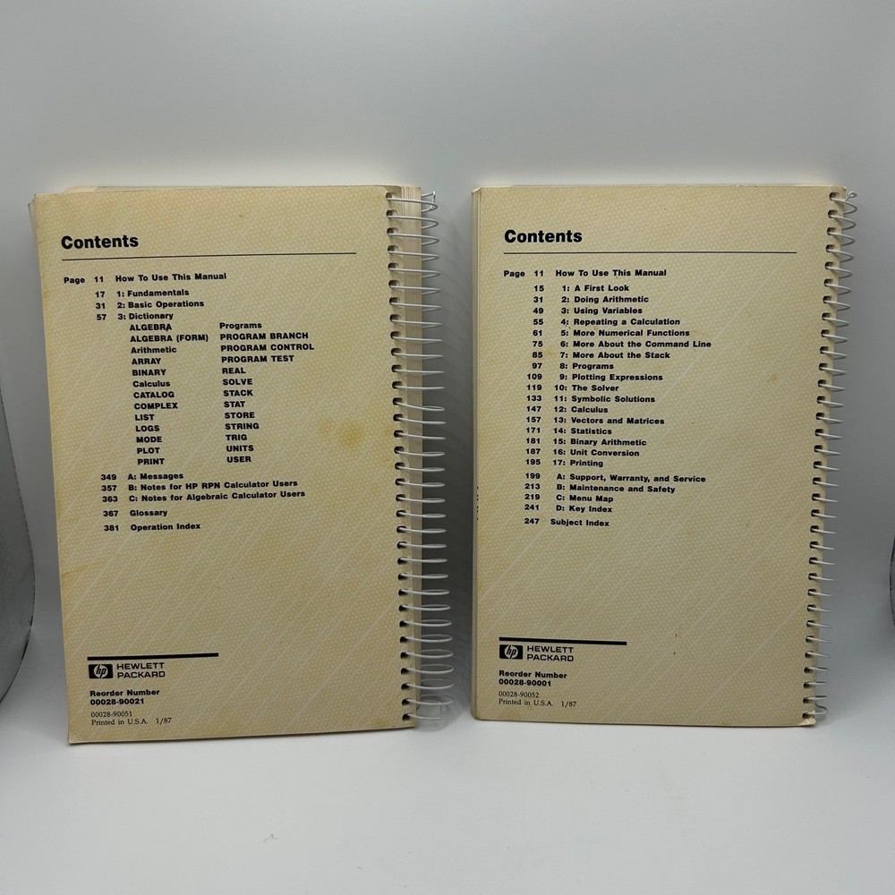 VTG Hewlett Packard HP-28C Reference & Getting Started Manuals