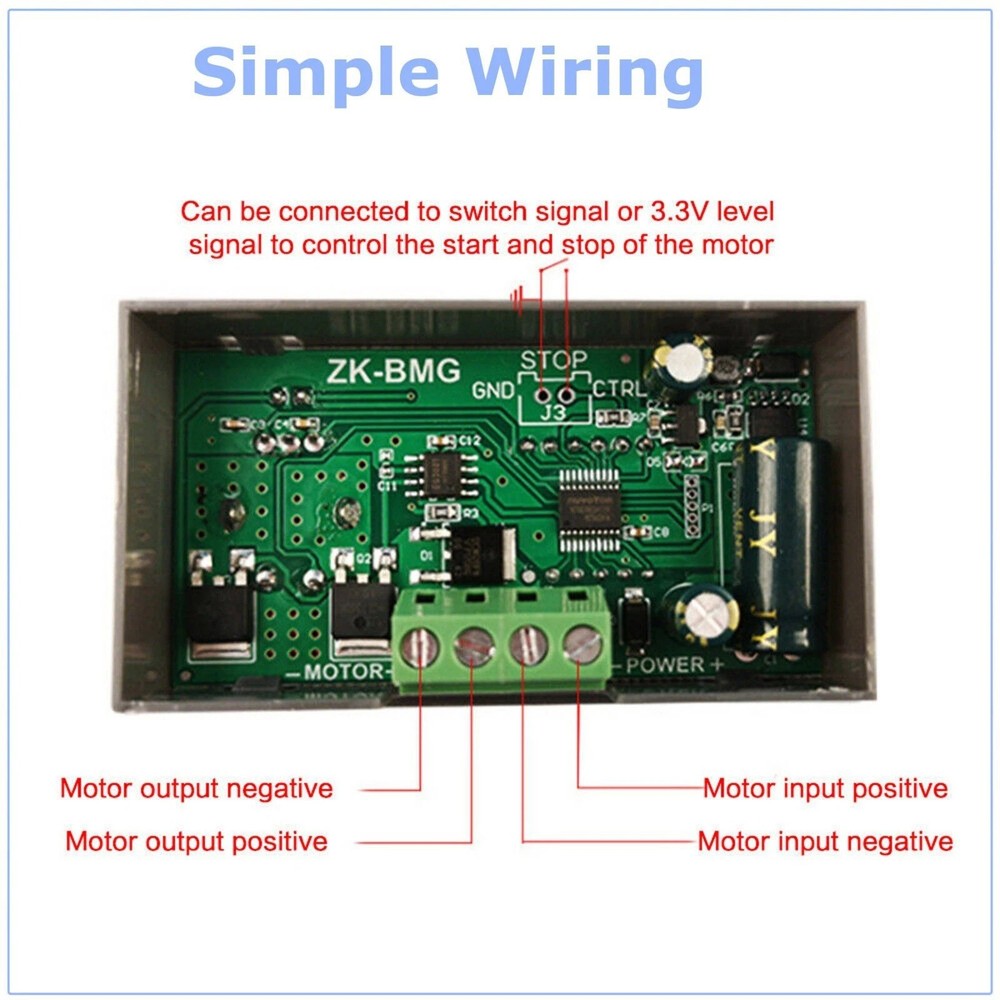 DC 9-60V Digital PWM Motor Speed Controller Module 12A 500W with Encoder Knob