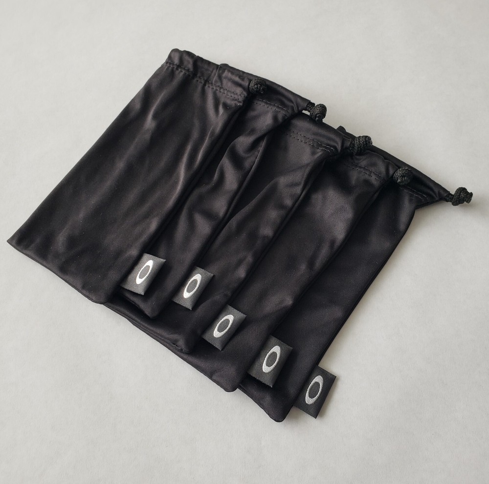 5-Pack Oakley Small Black Microfiber Cleaning Storage Bags Authentic