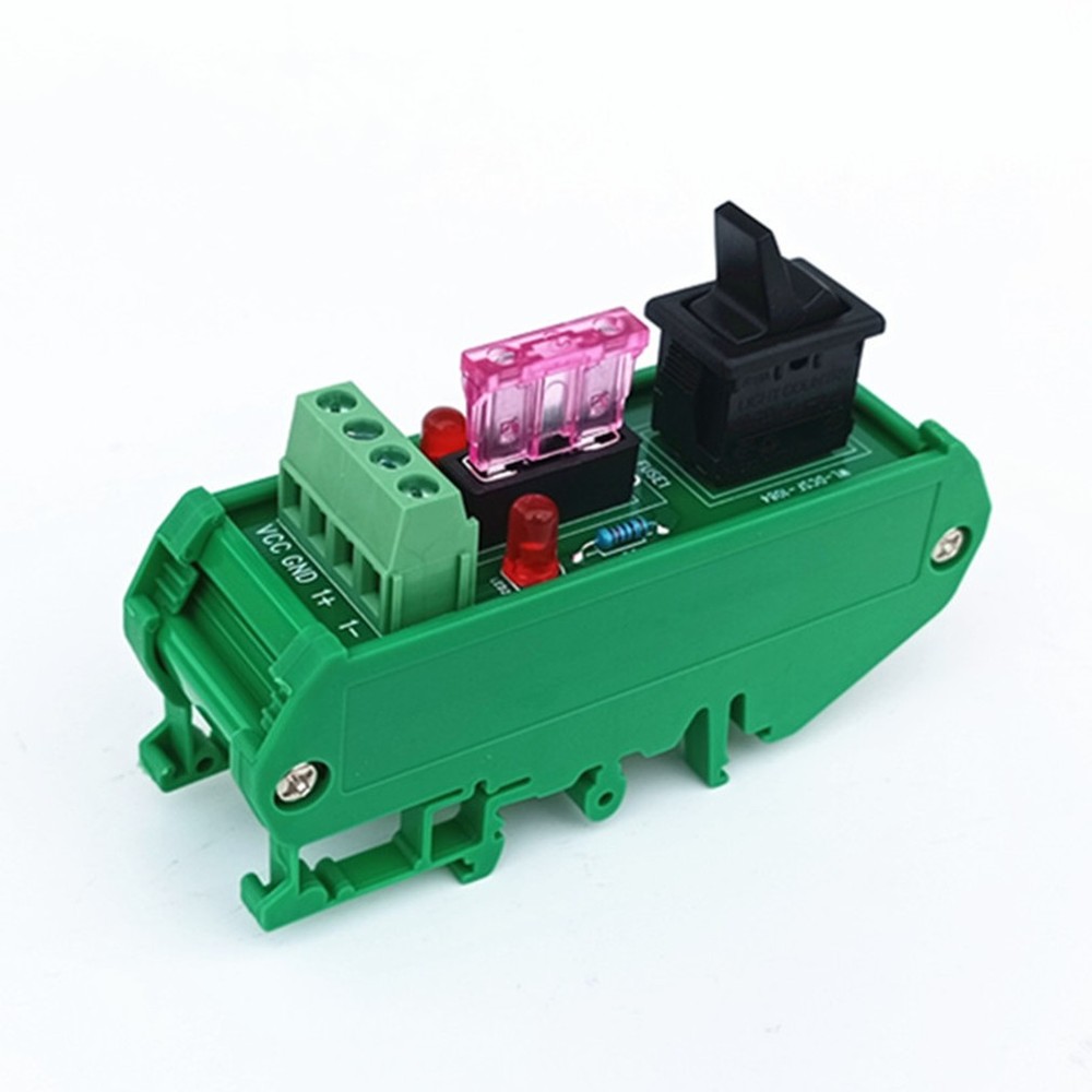 DIN Rail Mount 1 Position Rocker Switch Power Distribution Module Fuse Splitter