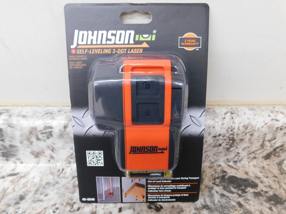 NEW Johnson Level-40-6646 Self-Leveling 3 Dot Laser